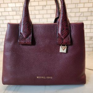 Michael Kors Rollins Small Python-Embossed Leather Satchel